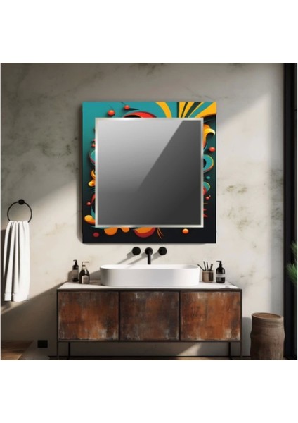Dekorarif Desenli Kare Duvar Aynası 192