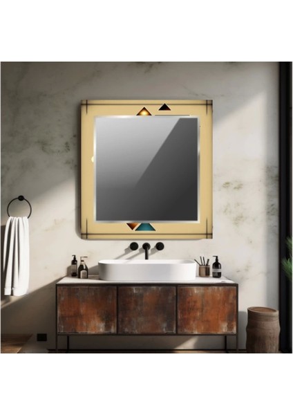 Dekorarif Desenli Kare Duvar Aynası 206