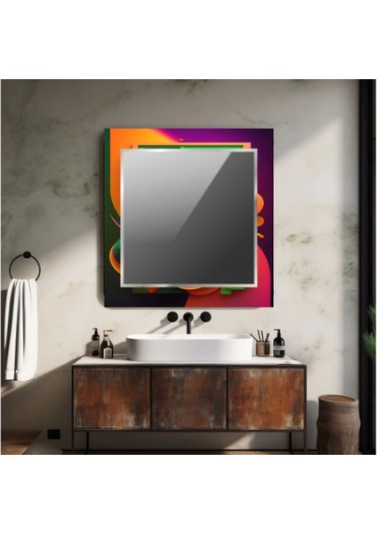 Dekorarif Desenli Kare Duvar Aynası 209