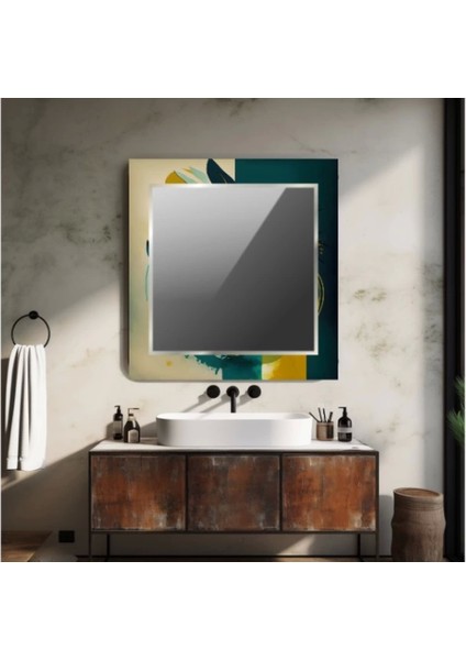 Dekorarif Desenli Kare Duvar Aynası 194