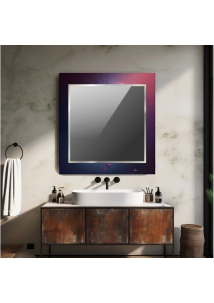 Dekorarif Desenli Kare Duvar Aynası 196