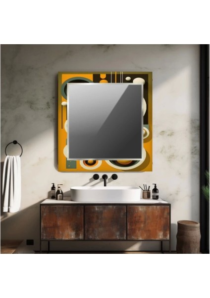 Dekorarif Desenli Kare Duvar Aynası 193