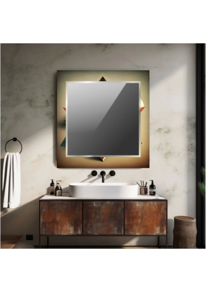 Dekorarif Desenli Kare Duvar Aynası 201