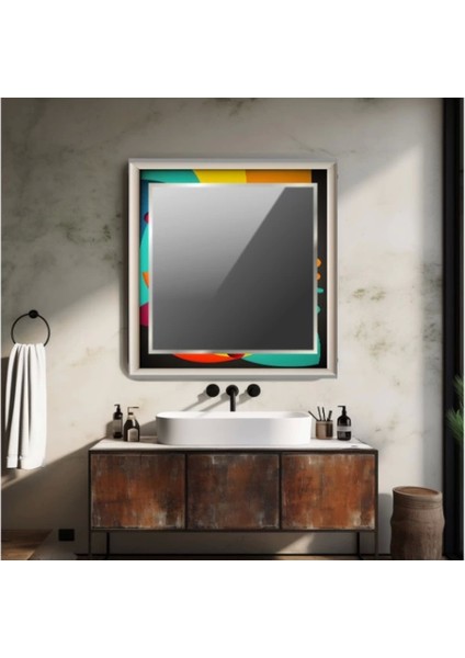 Dekorarif Desenli Kare Duvar Aynası 204