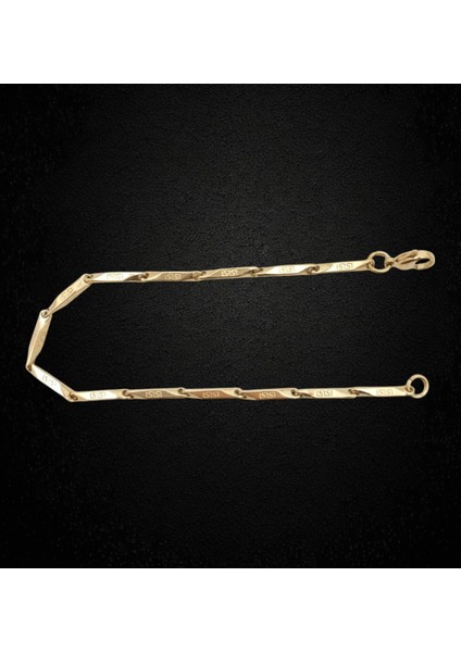 Çelik Bileklik Titanyum Melon Motifli Model 2 mm 22 cm Altın Sarısı Gold