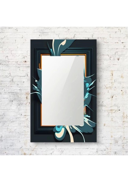 Dekorarif Desenli Dikdörtgen Duvar Aynası 45