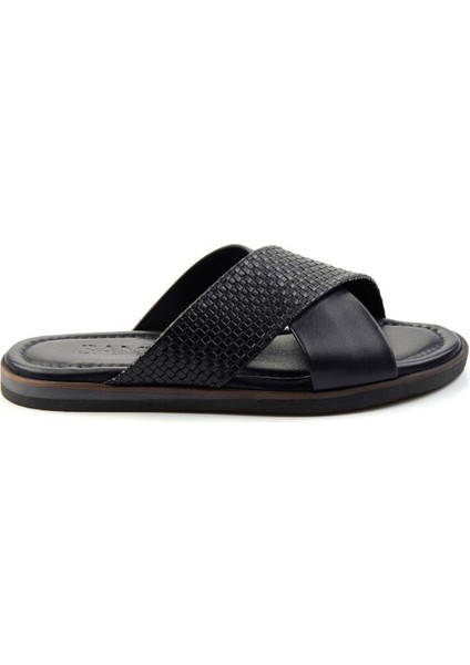 Lacivert Leather Erkek Terlik E04433500043