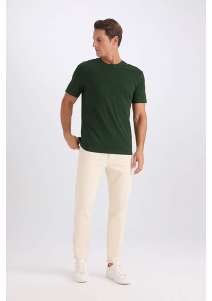%100 Pamuk New Regular Fit Bisiklet Yaka Basic Düz Kısa Kollu Tişört V7699AZ25SP