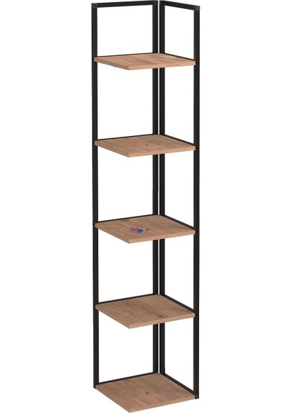 5 Raflı Metal Köşe Kitaplık Rafı Dekoratif Aksesuar Rafı Selanik 180 cm Çam fırsatları