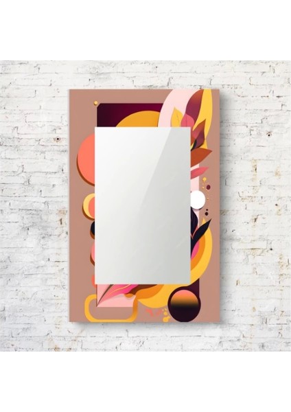 Dekorarif Desenli Dikdörtgen Duvar Aynası 61