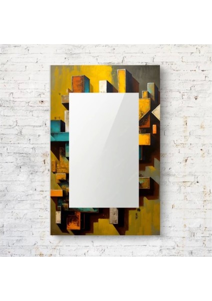 Dekorarif Desenli Dikdörtgen Duvar Aynası 105