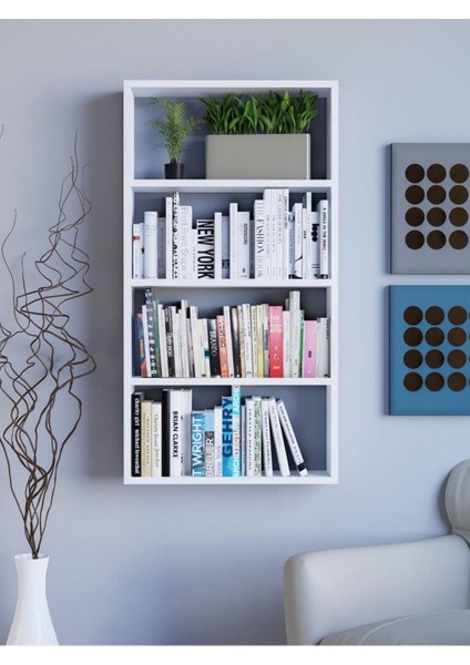 1. Sınıf Mdf 5 Raflı Dekoratif Kitaplık, Beyaz Kitaplık, Ofis Kitaplığı, Duvar Rafı 104 x 55 cm fiyatları
