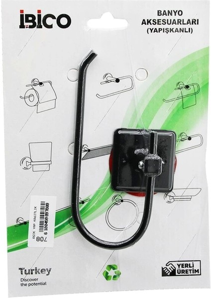 Siyah Metal Açık Wc Kağıtlık Yapışkanlı Montaj BNY-708
