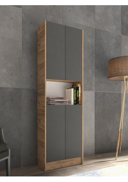 Kuta FLAT56 Kitaplık 4 Kapaklı Kütüphane Çok Amaçlı Dolap