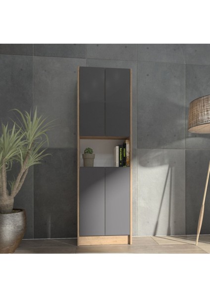 Kuta FLAT56 Kitaplık 4 Kapaklı Kütüphane Çok Amaçlı Dolap