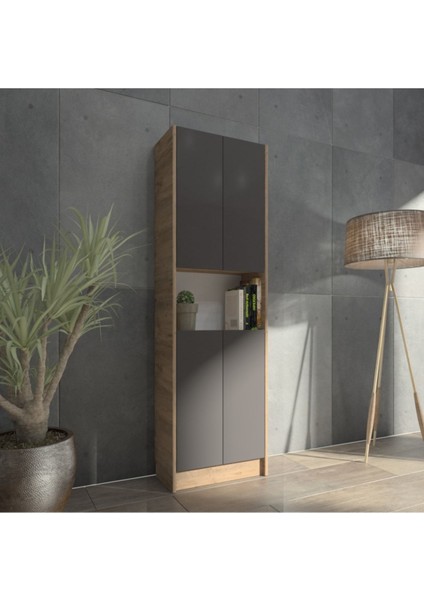 Kuta FLAT56 Kitaplık 4 Kapaklı Kütüphane Çok Amaçlı Dolap