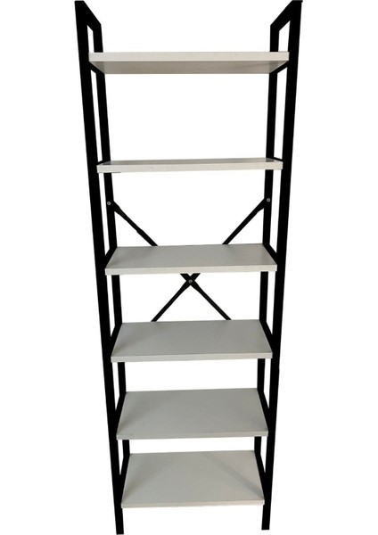 6 Raflı Mutfak Rafı Metal Ayaklı Banyo Dolabı Çok Amaçlı Raf Kiler Dolabı Ofis Rafı Kitaplık 150 x 50