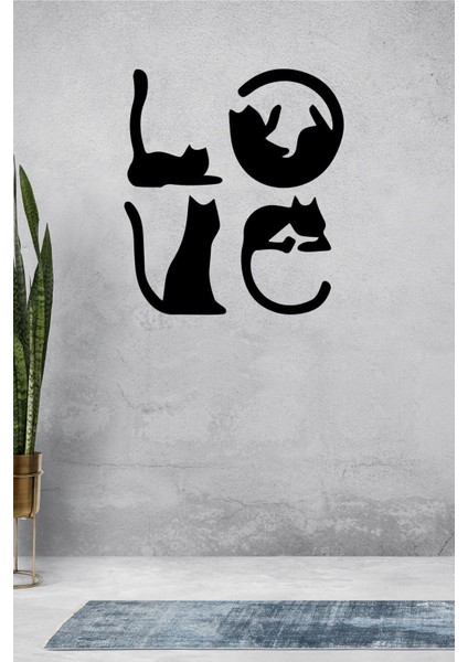 Love Yazılı Kedi Tablosu T000000022