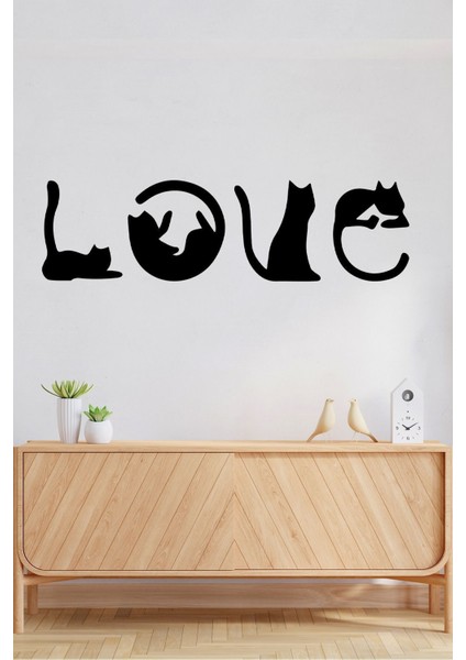 Love Yazılı Kedi Tablosu T000000022