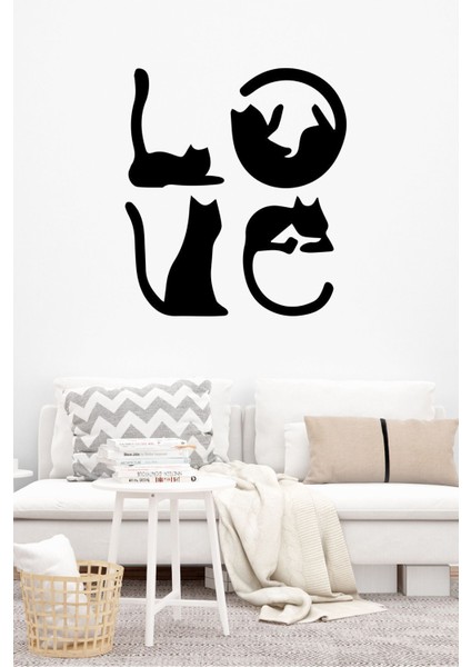 Love Yazılı Kedi Tablosu T000000022