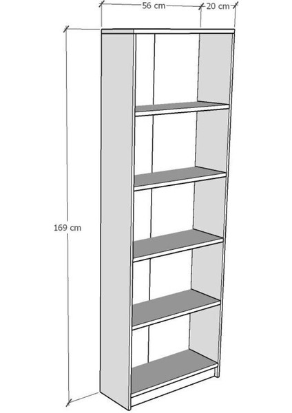 5 Raflı (5 Bölmeli) Kitaplık Çalışma Odası Ofis Modern Dekoratif Kitaplık modelleri