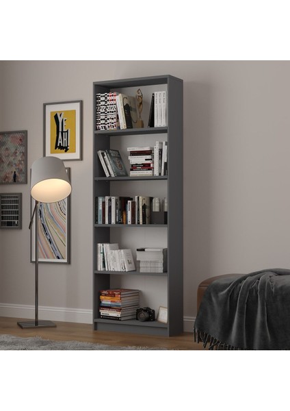 5 Raflı (5 Bölmeli) Kitaplık Çalışma Odası Ofis Modern Dekoratif Kitaplık
