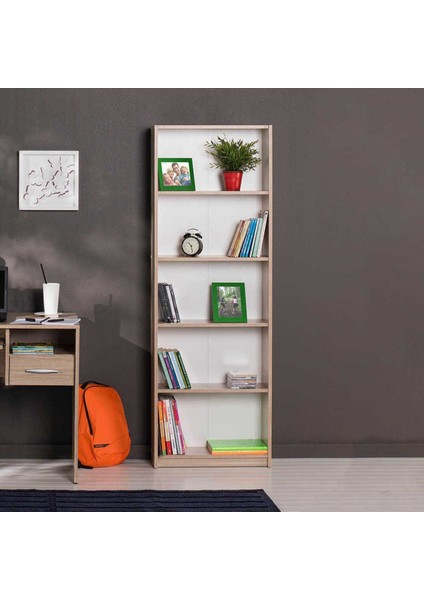 Max 5 Raflı Kitaplık - Italyan Meşe 58 x 170 x 23 cm (Gxyxd) modelleri