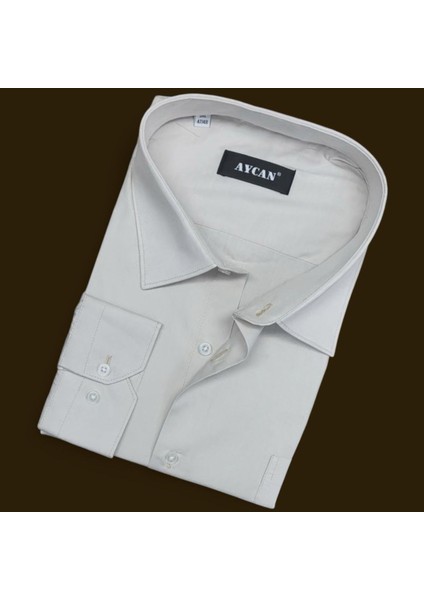 Pamuklu Uzun Kollu Beyaz Erkek Gömlek (Regular Kalıp) fiyatları