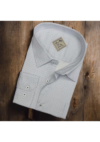 Pamuklu Uzun Kollu Beyaz Erkek Gömlek (Regular Kalıp)
