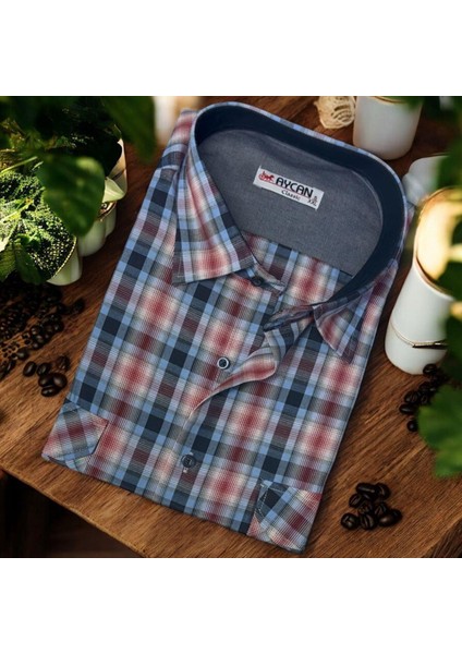 Pamuklu Uzun Kollu Kareli Erkek Gömlek (Regular Kalıp)