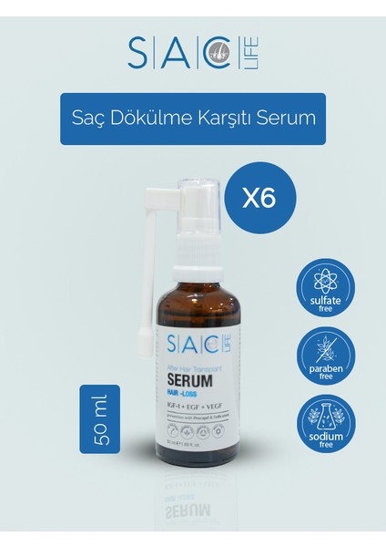 Serum - Saç Dökülmelerine Karşı - 6'lı Set