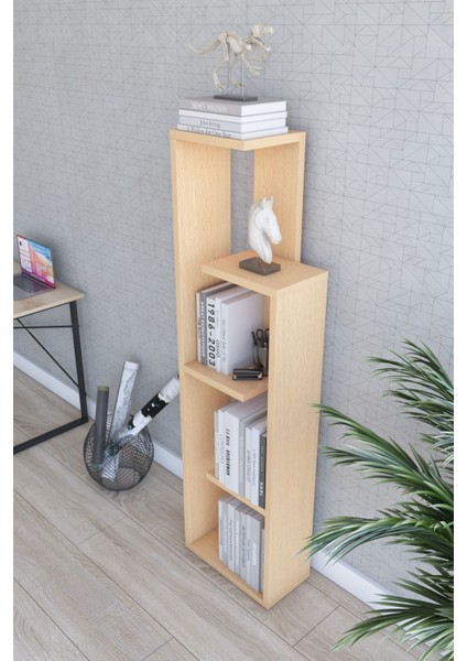 Zile 4 Raflı Kitaplık, Kayın 44 x 157 x 25 cm fiyatları