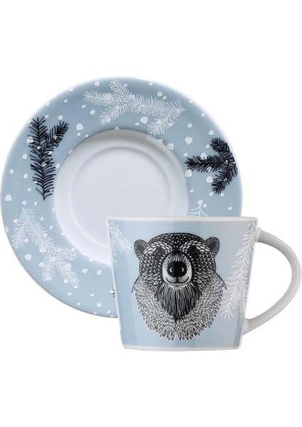 Metrashop Porselen Snowy 4 Parça 2 Kişilik Kahve Takımı, 100 ml