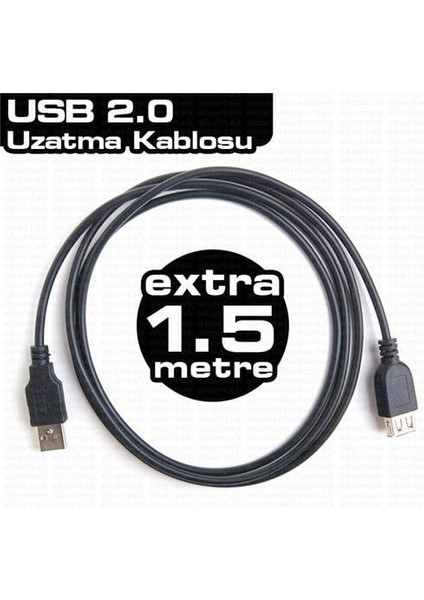 Metrashop 1.5m USB 2.0 Uzatma Kablosu (DK-CB-USB2EXTL150)