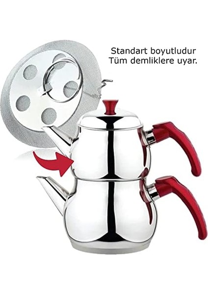 Metrashop Çay Süzgeci/demlik Içi Çay Süzücü/çaydanlık Filtresi /%100 Paslanmaz Çelik Süzgeç (12 Adet)