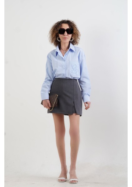 Gri Premium Şort Etek