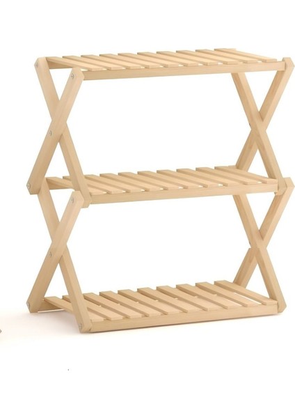 Home Life Ahşap Katlanır Raf 3 Raflı