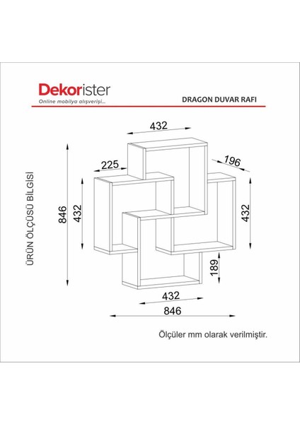 Dragon Duvar Rafı Beyaz-Ceviz