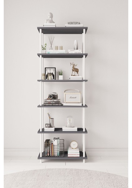 Çevir Kur 65 cm Antrasit Kitaplık Bd 65*177*29 cm