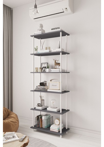 Çevir Kur 65 cm Antrasit Kitaplık Bd 65*177*29 cm modelleri