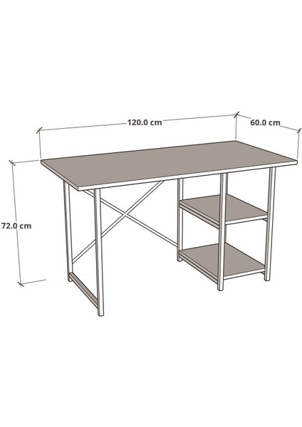 Dekoratif Metal Kitaplık 5 Raflı + 60 x 120 cm Çalışma Masası Atlantik Çam indirimleri