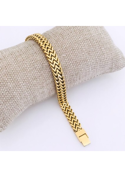Çelik Kare Örgü Zincir Bileklik Kalın 22 cm fırsatları