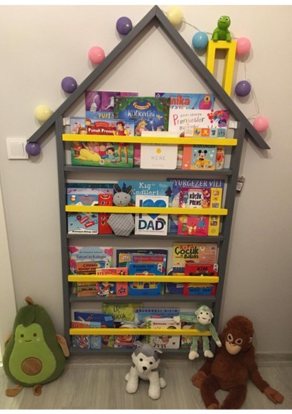 Montessori Çatılı Ahşap Kitaplık fiyatları
