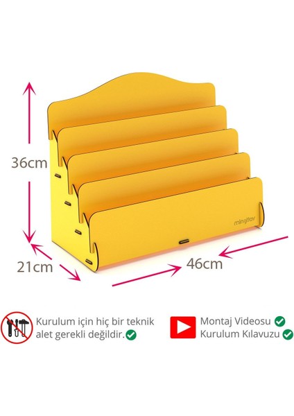 Mini Lucky 4 Raflı Ahşap Masaüstü Mini Kitaplık Montessori Çocuk Kitaplığı Çocuk Odası Kitaplık modelleri