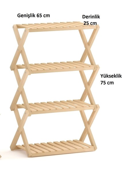 Home Life Katlanır Raf 4 Raflı 65 cm Genişlik