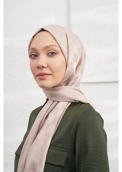 Armanda Italyan Jakar Dama Desen Şal - Vizon