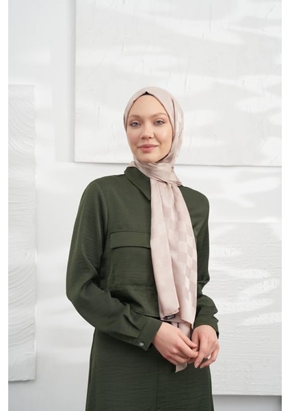 Armanda Italyan Jakar Dama Desen Şal - Vizon fiyatları