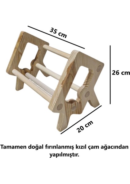 Kitaplık Dekoratif Masa Üstü Kitaplık Ofis ve Ev Için Doğal Fırınlanmış Ağaç Raf