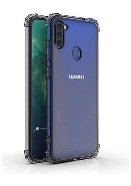 Samsung Galaxy A11 Kılıf Köşe Korumalı Kılıf Şeffaf Köşeli Kılıf Slikon - Şeffaf