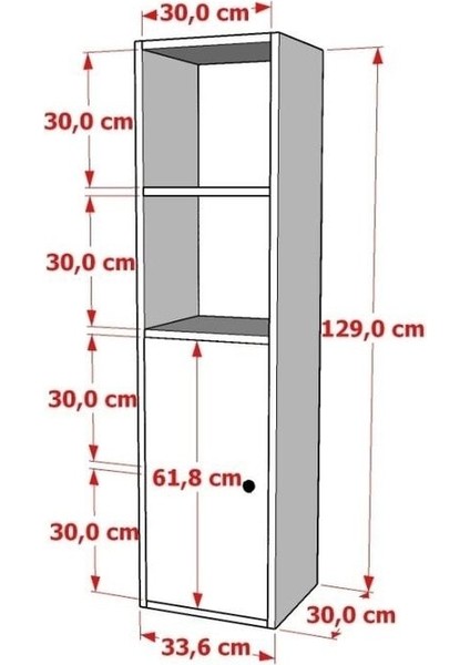 Dolaplı Raflı Kitaplık 35 cm Beyaz KTP-1014-Ç fırsatları